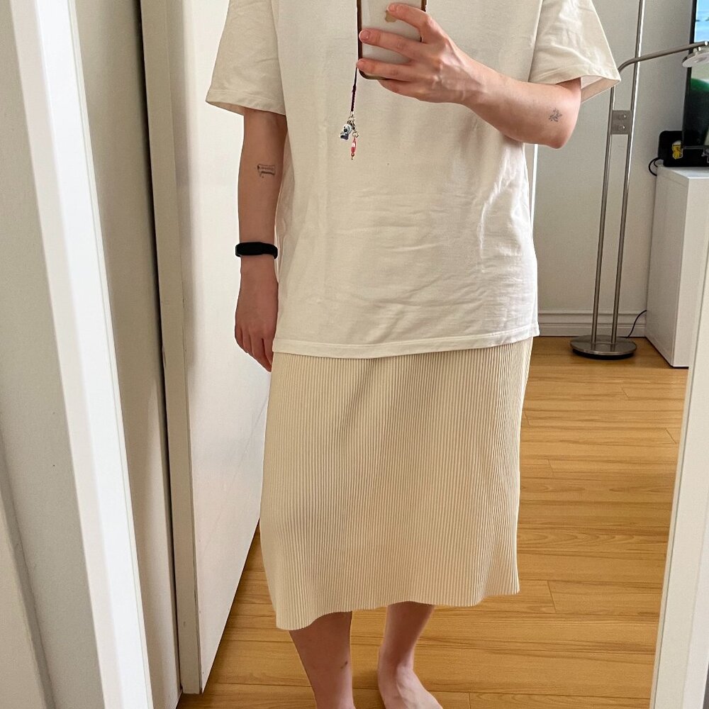 Monki Plisse Midi Skirt